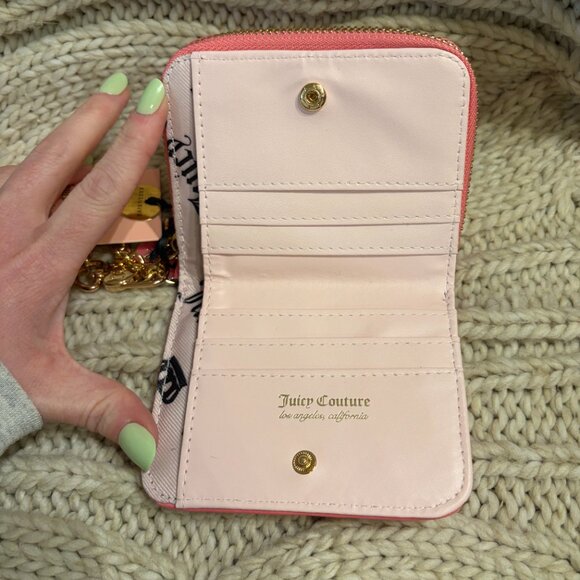 Juicy Couture “Pink Lemonade” Strawberry Zip Wallet w/ Chain NWT - Picture 6 of 7